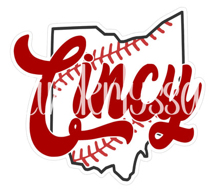 Cincinnati Cincy Ohio Baseball Cardstock Silicone Mold, Aroma Bead Molds, Premium Cardstock Images