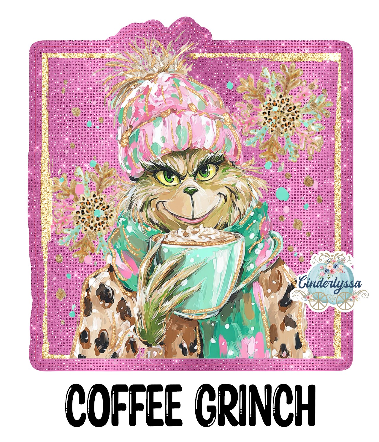 Coffee Grinch Cardstock Silicone Mold, Aroma Bead Molds, Car Freshies, Premium Cardstock Images