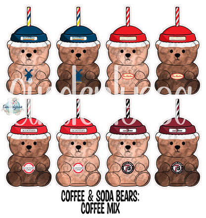 Coffee & Soda Bears Cardstock Silicone Mold, Aroma Bead Molds, Car Freshies, Premium Cardstock Images