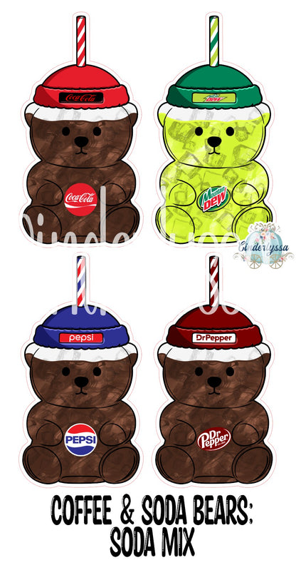Coffee & Soda Bears Cardstock Silicone Mold, Aroma Bead Molds, Car Freshies, Premium Cardstock Images