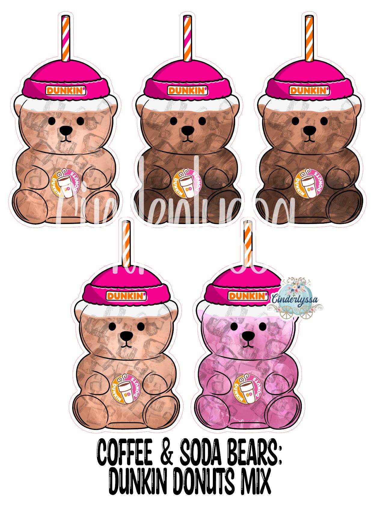 Coffee & Soda Bears Cardstock Silicone Mold, Aroma Bead Molds, Car Freshies, Premium Cardstock Images