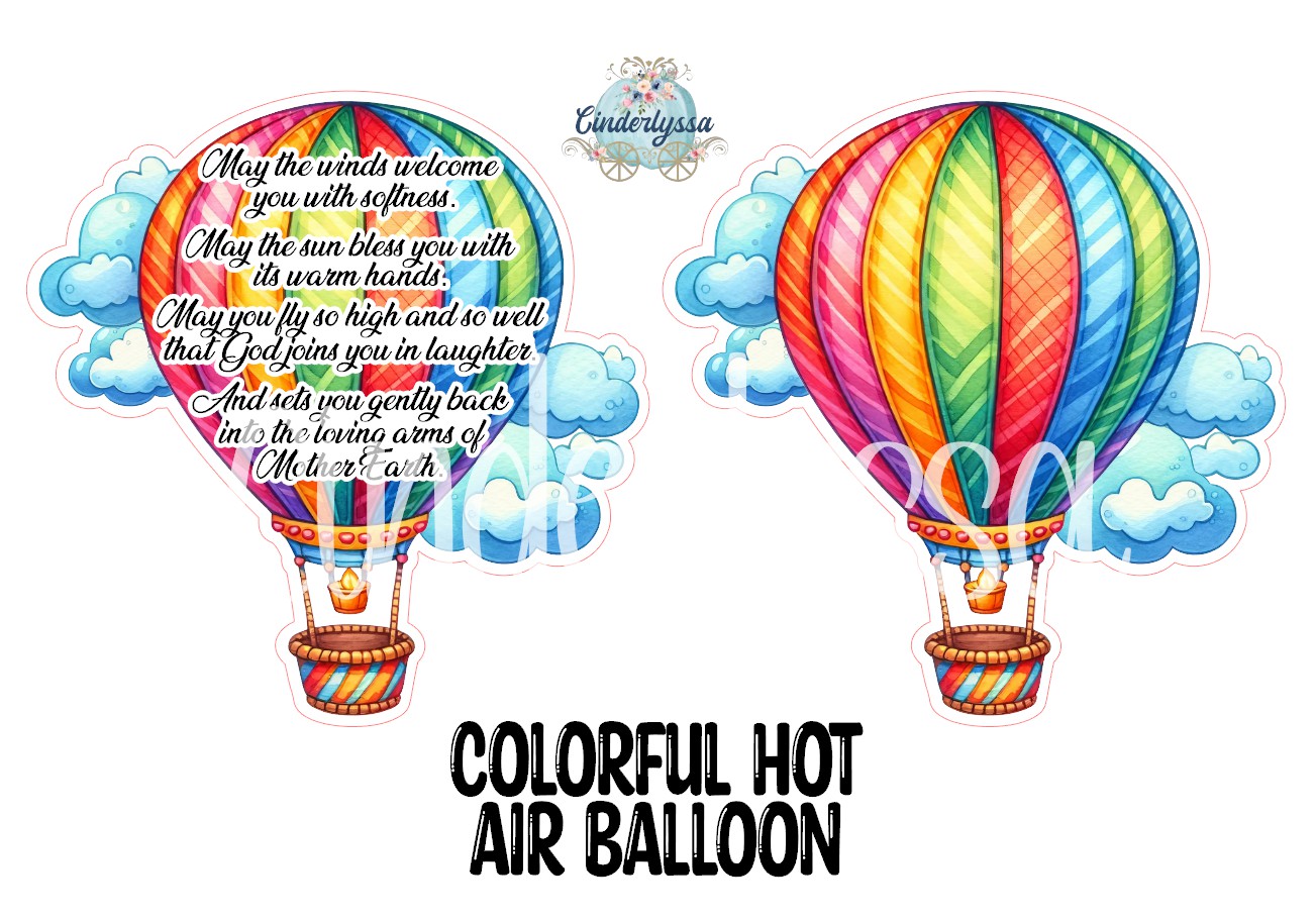 Colorful Hot Air Balloon Cardstock Silicone Mold, Aroma Bead Molds, Premium Cardstock Images