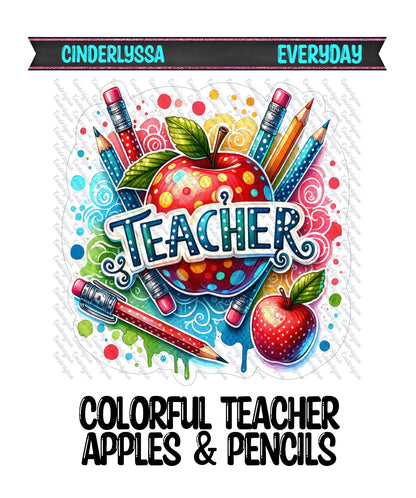 Colorful Teacher: Apples and Pencils Cardstock Silicone Mold, Aroma Bead Molds, Freshie Mold, Premium Cardstock Images