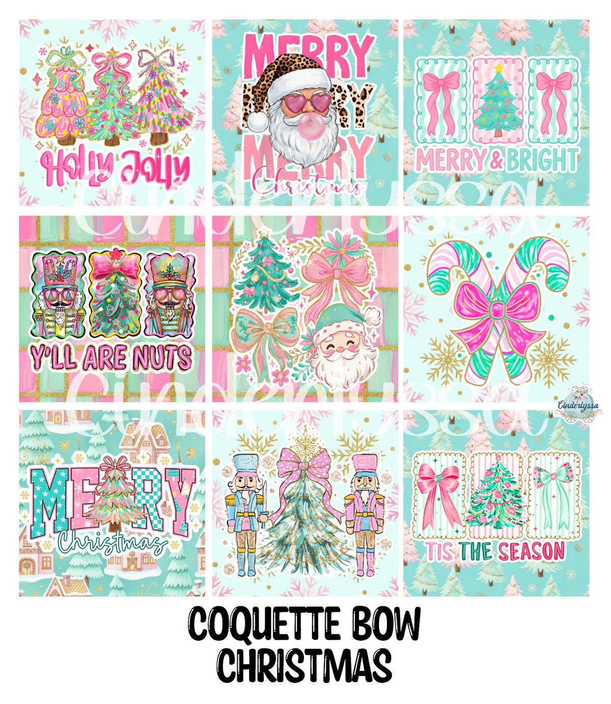 3 inch Square Coquette Bow Christmas Cardstock Only for freshies - NO MOLD: Cardstock Silicone Mold, Premium Cardstock Image