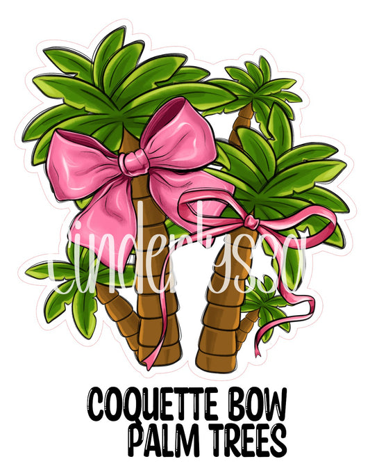 Coquette Bow Palm Trees Cardstock Silicone Mold, Aroma Bead Molds, Premium Cardstock Images