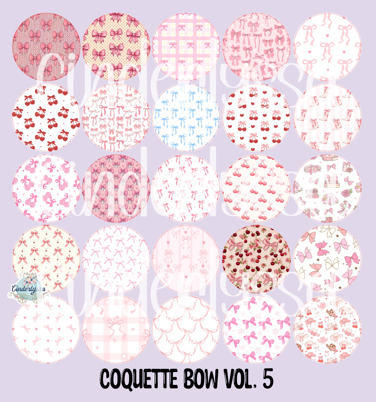 3 inch Round Coquette Bows Vol. 5 Cardstock Only for freshies: for Aroma Bead Molds, NO MOLD INCLUDED, Premium Cardstock Images