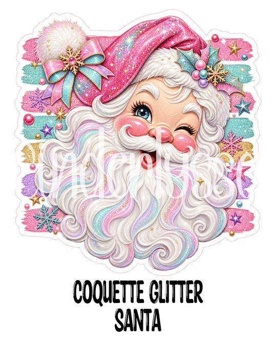 Coquette Glitter Santa Cardstock Silicone Mold, Aroma Bead Molds, Premium Cardstock Images