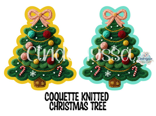 Coquette Knitted Christmas Tree Cardstock Silicone Mold, Aroma Bead Molds, Car Freshies, Premium Cardstock Images