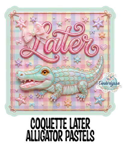 Coquette Later Alligator Pastels Cardstock Silicone Mold, Aroma Bead Molds, Premium Cardstock Images