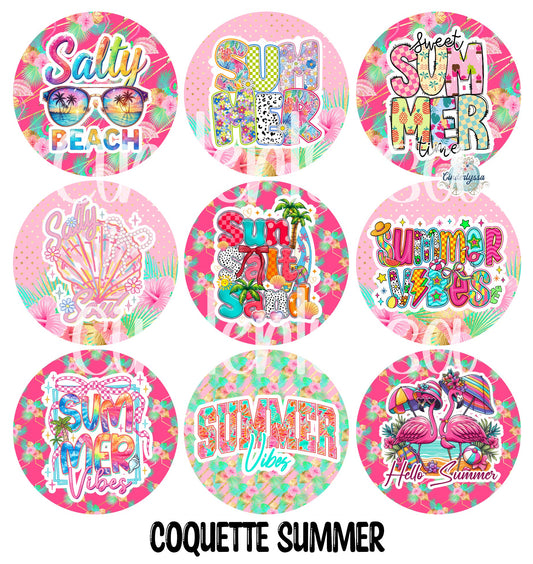 2.5 inch Round Coquette Summer Cardstock Only for freshies: Cardstock Silicone Mold, Premium Cardstock Images - NO MOLD