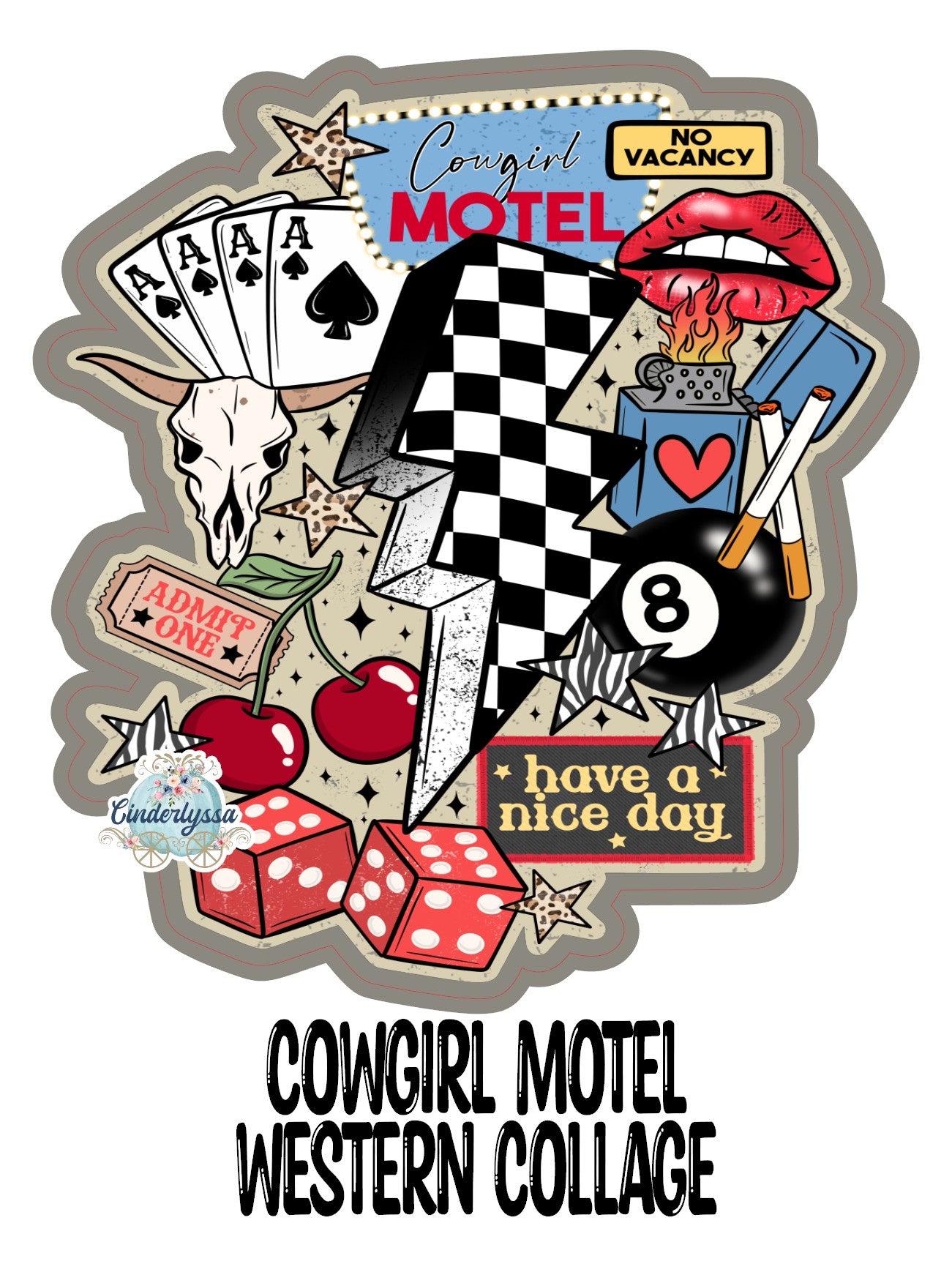Cowgirl Motel Western Collage Cardstock Silicone Mold, Aroma Bead Molds, Premium Cardstock Images