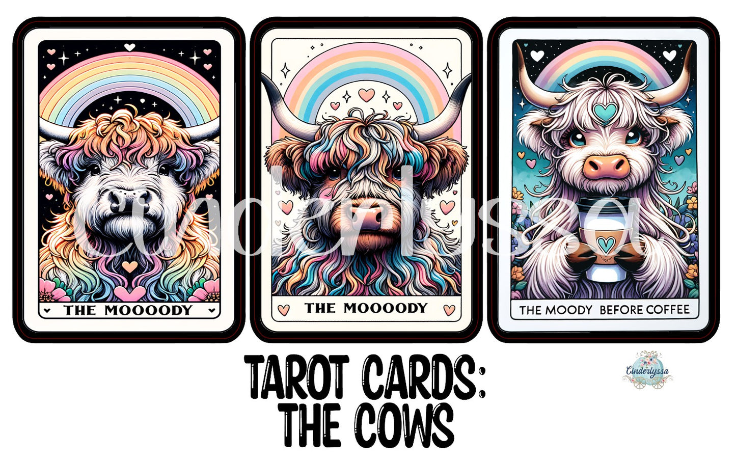 Tarot Cards: The Cows Dual Cavity Cardstock Silicone Mold, Aroma Bead Molds, Premium Cardstock Images