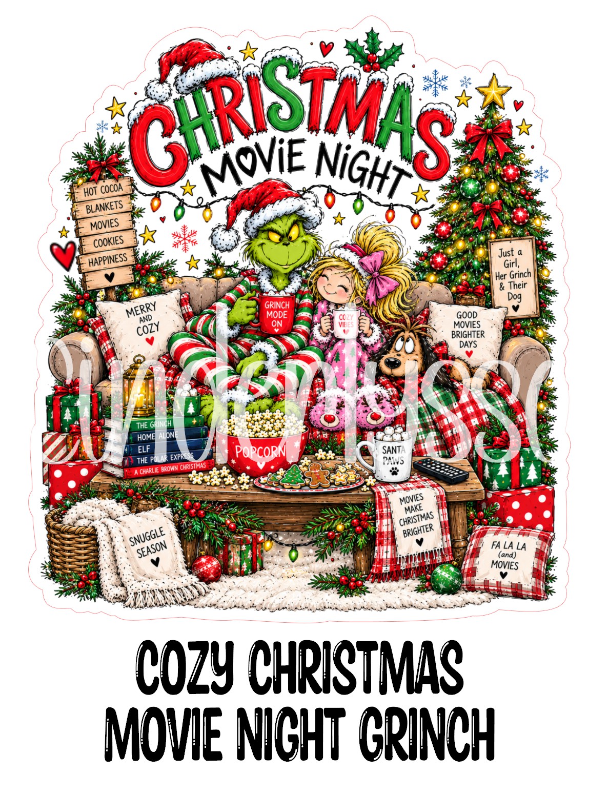 Cozy Christmas Movie Night Grinch Cardstock Silicone Mold, Aroma Bead Molds, Premium Cardstock Images