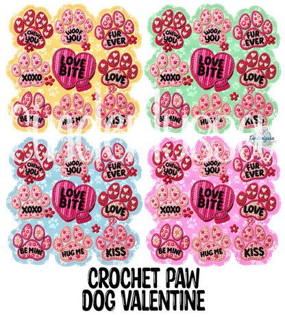 Crochet Dog Paw Valentine Cardstock Silicone Mold, Aroma Bead Molds, Premium Cardstock Images