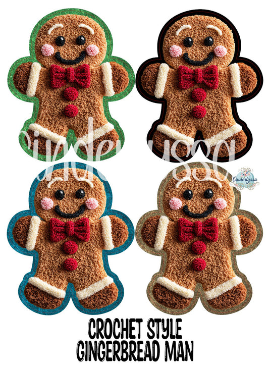 Crochet Style Gingerbread Man Cardstock Silicone Mold, Aroma Bead Molds, Premium Cardstock Images