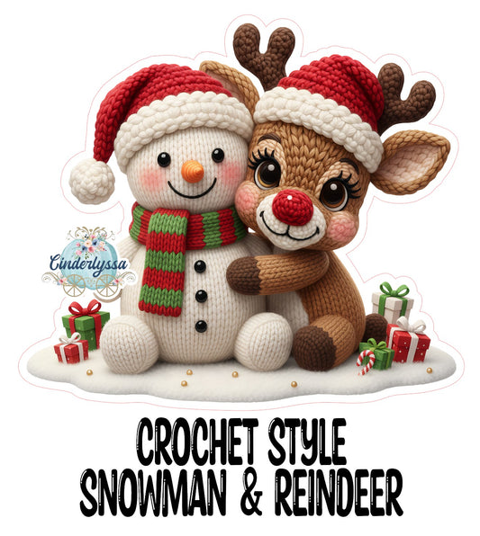 Crochet Style Snowman & Reindeer Cardstock Silicone Mold, Aroma Bead Molds, Car Freshies, Premium Cardstock Images