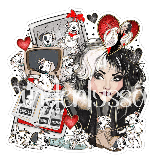 Cruella Collage Cardstock Silicone Mold, Aroma Bead Molds, Premium Cardstock Images