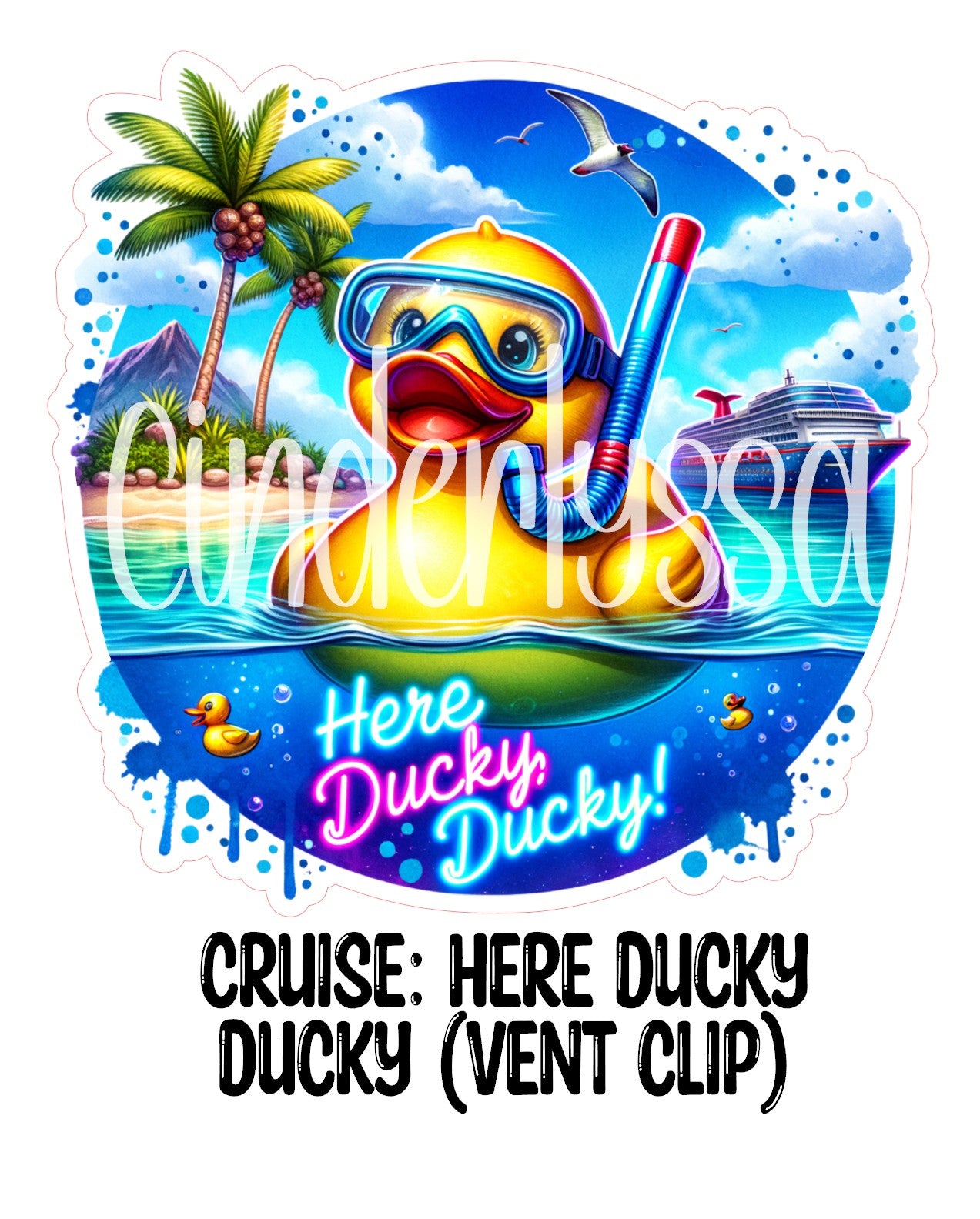 VENT CLIP: Cruise: Here Ducky Ducky Two Cavity Small Vent Clip Size Cardstock Silicone Mold, Aroma Bead Molds, Premium Cardstock Images