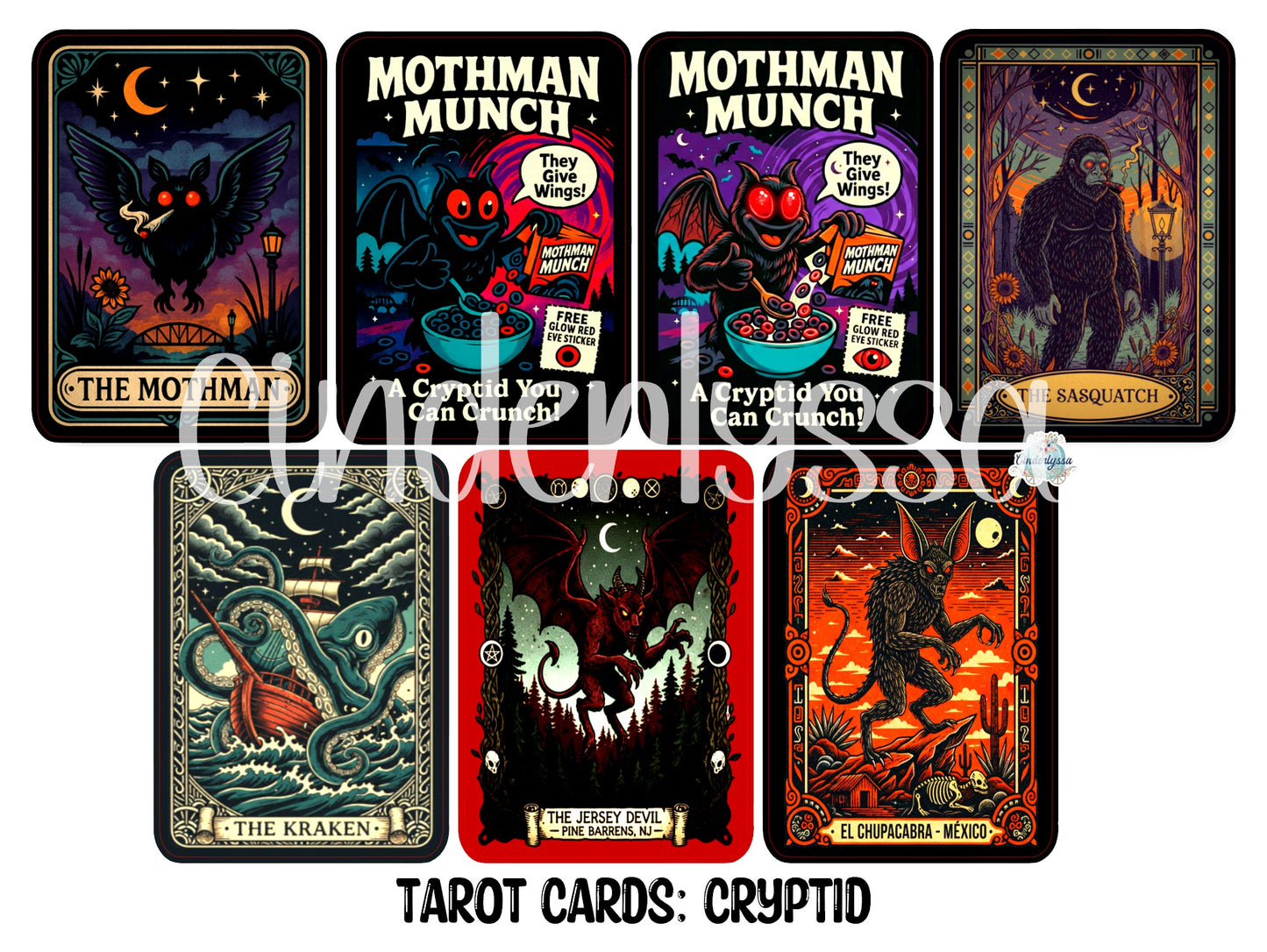 Tarot Cards: Cryptid Dual Cavity Cardstock Silicone Mold, Aroma Bead Molds, Premium Cardstock Images