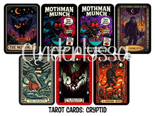 Tarot Cards: Cryptid Dual Cavity Cardstock Silicone Mold, Aroma Bead Molds, Premium Cardstock Images