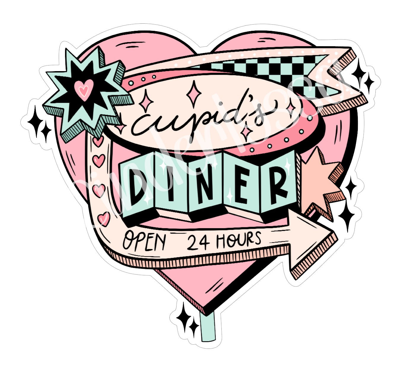 Cupid's Diner Retro Cardstock Silicone Mold, Aroma Bead Molds