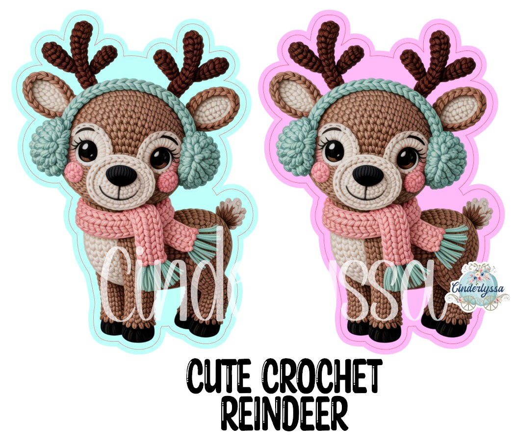 Cute Crochet Reindeer Cardstock Silicone Mold, Aroma Bead Molds, Premium Cardstock Images
