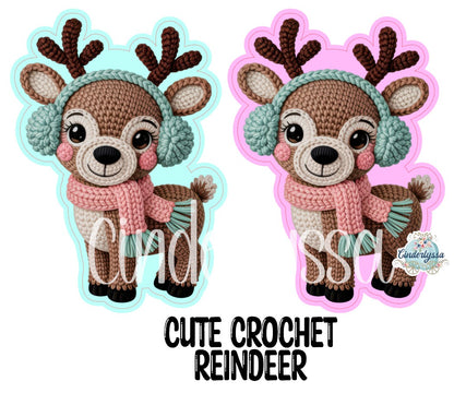 Cute Crochet Reindeer Cardstock Silicone Mold, Aroma Bead Molds, Premium Cardstock Images