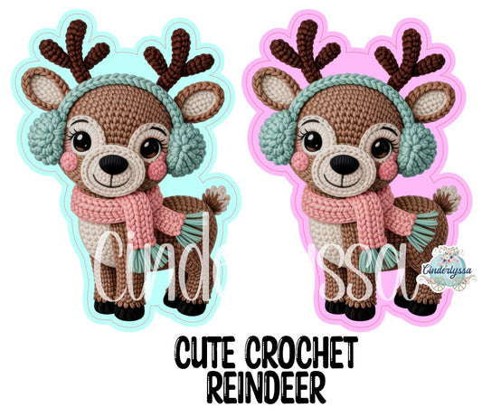 Cute Crochet Reindeer Cardstock Silicone Mold, Aroma Bead Molds, Premium Cardstock Images
