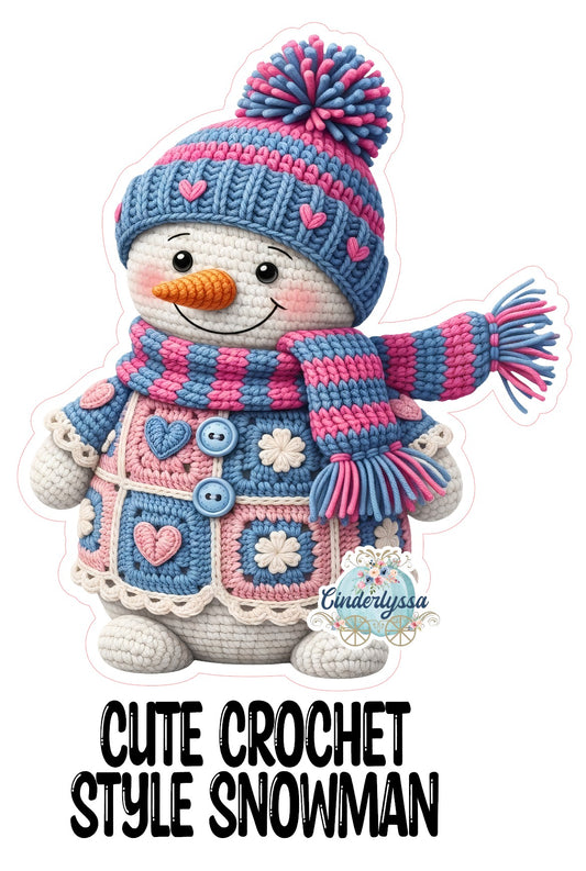 Cute Crochet Style Snowman Cardstock Silicone Mold, Aroma Bead Molds, Car Freshies, Premium Cardstock Images