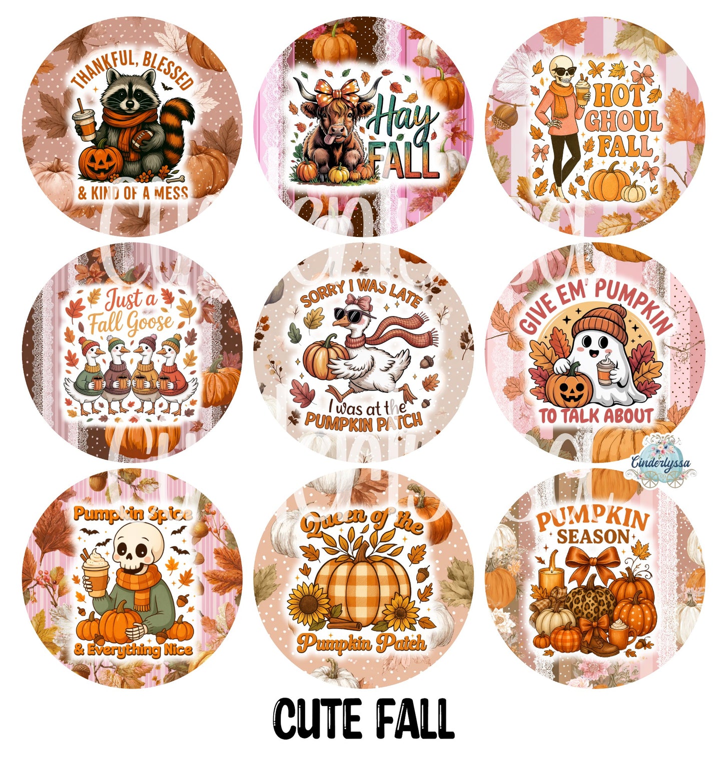 2 inch Round Cute Fall Cardstock Only for freshies Cardstock Silicone Mold, Premium Cardstock Images - NO MOLD