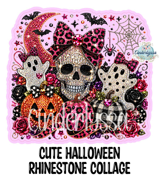 Cute Halloween Rhinestone Collage Cardstock Silicone Mold, Aroma Bead Molds, Premium Cardstock Images