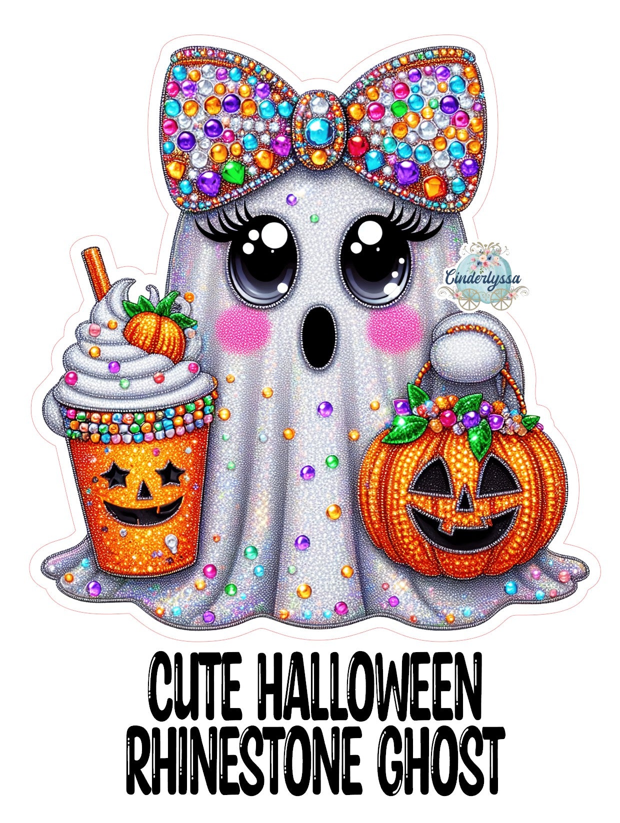 Cute Halloween Rhinestone Ghost Cardstock Silicone Mold, Aroma Bead Molds, Premium Cardstock Images