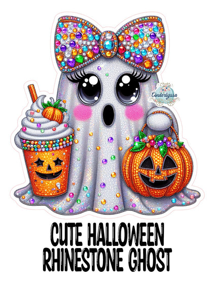 Cute Halloween Rhinestone Ghost Cardstock Silicone Mold, Aroma Bead Molds, Premium Cardstock Images