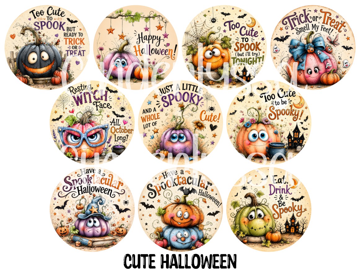 3.75 inch Round Cute Halloween for Cardstock Silicone Mold, for Aroma Bead Molds, Premium Cardstock Images