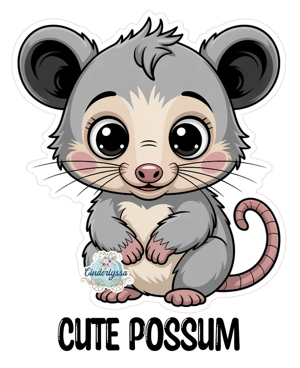 Cute Possum Cardstock Silicone Mold, Aroma Bead Molds, Premium Cardstock Images