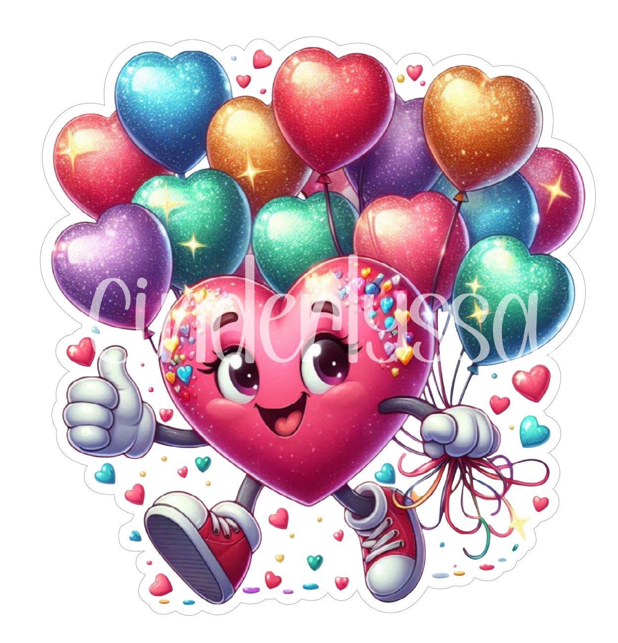 Cute Valentine Kawaii Heart With Balloons Cardstock Silicone Mold, Aroma Bead Molds, Premium Cardstock