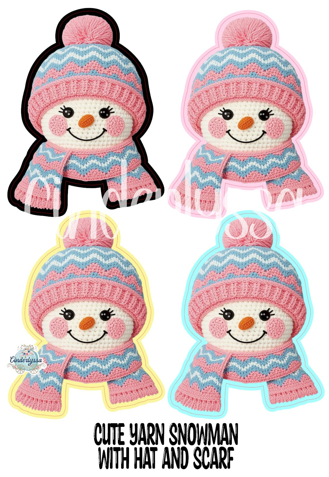 Cute Yarn Snowman With Hat and Scarf Cardstock Silicone Mold, Aroma Bead Molds, Car Freshies, Premium Cardstock Images
