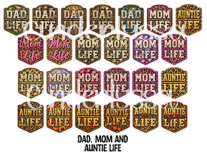 Dad, Mom and Auntie Life Cardstock Silicone Mold, Aroma Bead Molds, Premium Cardstock Images