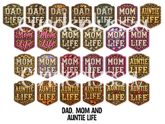 Dad, Mom and Auntie Life Cardstock Silicone Mold, Aroma Bead Molds, Premium Cardstock Images