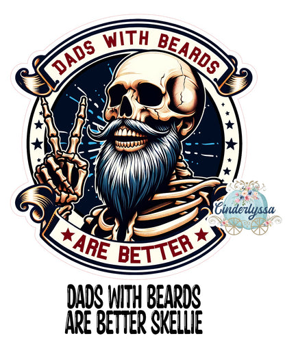 Dads With Beards Are Better Skellie Cardstock Silicone Mold, Aroma Bead Molds, Premium Cardstock Images