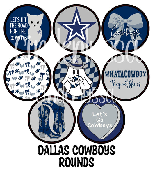 Dallas Cowboys Rounds Cardstock Only for freshies - NO MOLD for Aroma Bead Molds, Premium Cardstock Images
