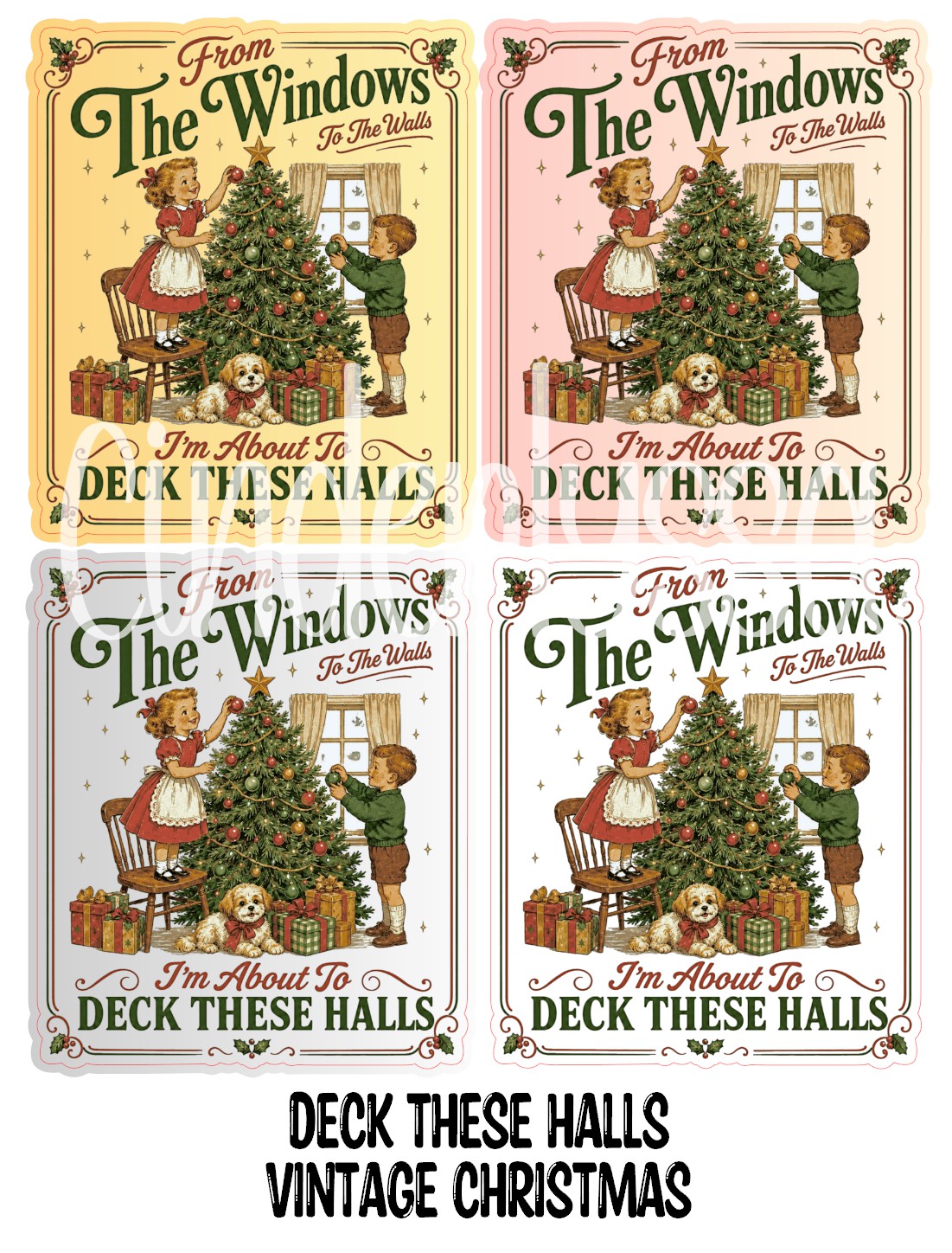 Deck The Halls Vintage Christmas Cardstock Silicone Mold, Aroma Bead Molds, Premium Cardstock Images