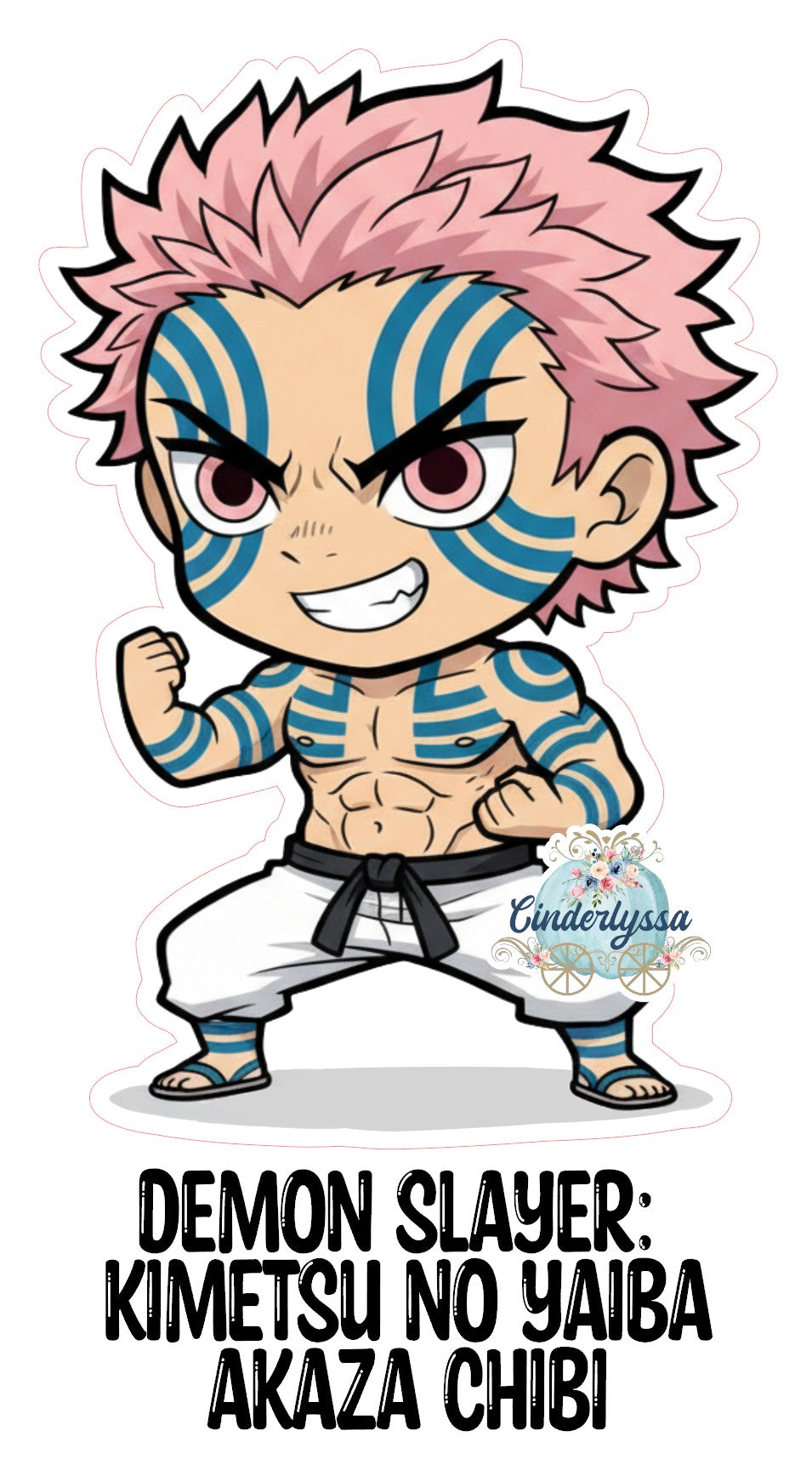 Demon Slayer: Kimetsu No Yaiba - Akaza Chibi Cardstock Silicone Mold, Aroma Bead Molds, Premium Cardstock Images