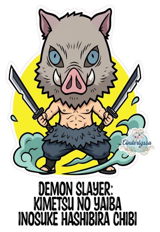 Demon Slayer: Kimetsu No Yaiba - Inosuke Chibi Cardstock Silicone Mold, Aroma Bead Molds, Premium Cardstock Images