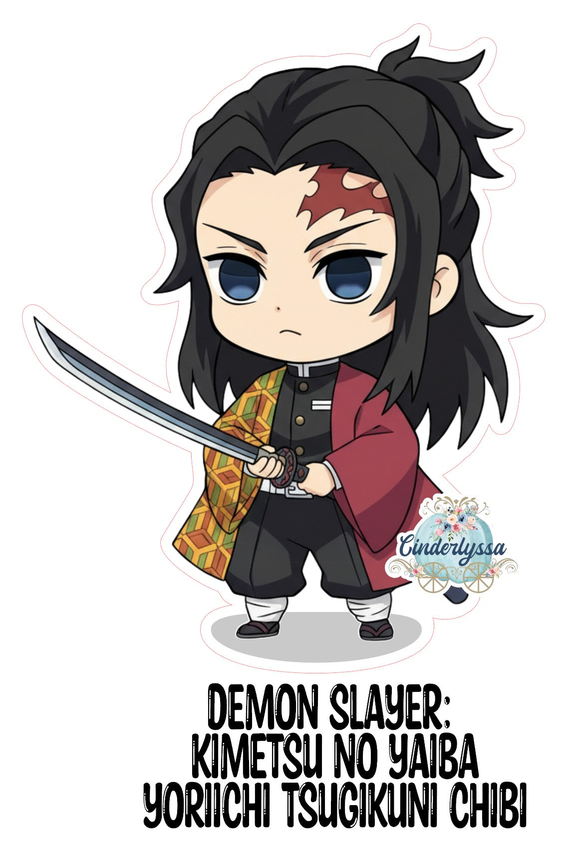 Demon Slayer: Kimetsu No Yaiba - Yoriichi Tsugikuni Chibi Cardstock Silicone Mold, Aroma Bead Molds, Premium Cardstock Images