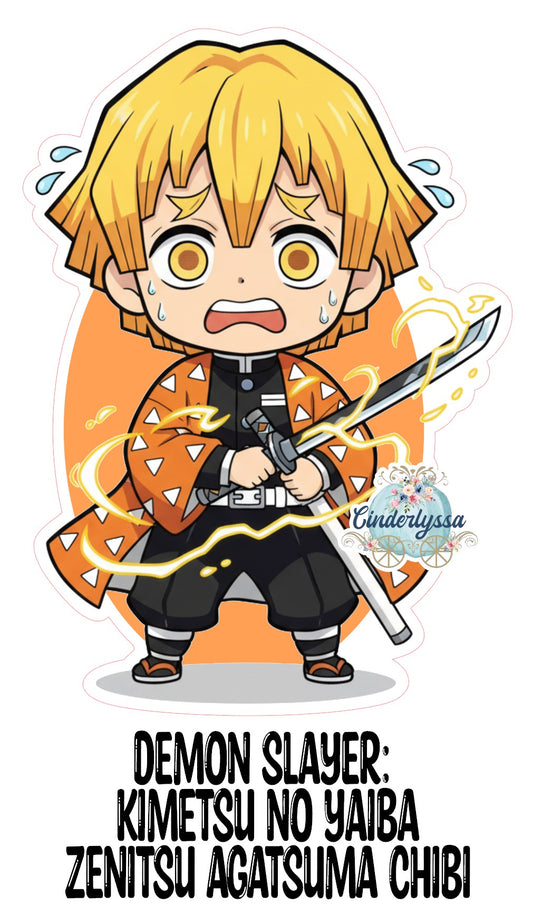 Demon Slayer: Kimetsu No Yaiba - Zenitsu Agatsuma Chibi Cardstock Silicone Mold, Aroma Bead Molds, Premium Cardstock Images