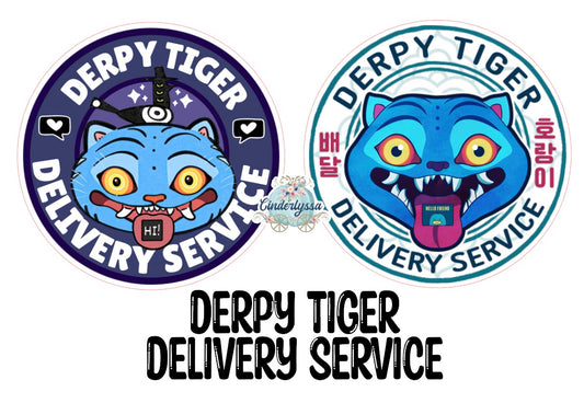 3.5 inch Round: Derpy Tiger Delivery Service for Cardstock Silicone Mold, NO MOLD INCLUDED for Aroma Bead Molds, Premium Cardstock Images