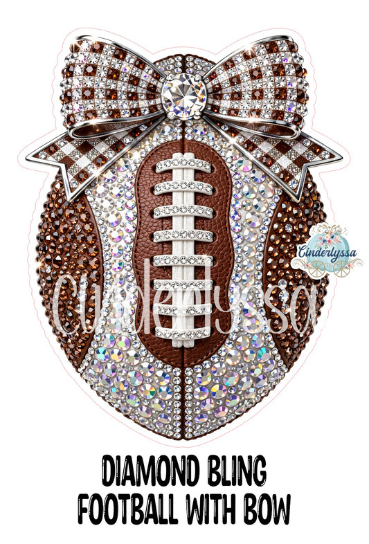 Diamond Bling Football with Bow Cardstock Silicone Mold, Aroma Bead Molds, Premium Cardstock Images