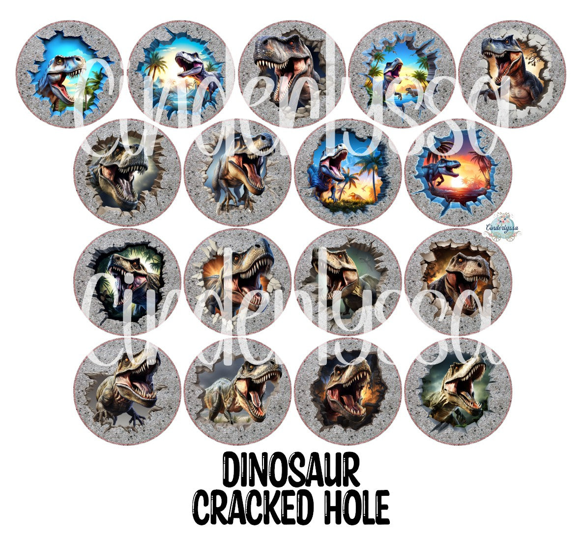 2.5 inch Round Dinosaur Cracked Hole Cardstock Only for freshies: Cardstock Silicone Mold, Car Freshener, Premium Cardstock Images-NO MOLD