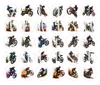 3.75 inch Round: Dirt Bike for Cardstock Silicone Mold, for Aroma Bead Molds, Premium Cardstock Images